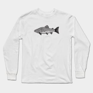 Brown Trout - hand drawn fish design Long Sleeve T-Shirt